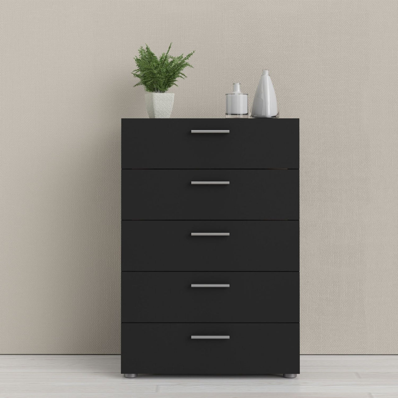 Pepe Chest of 5 Drawers in Black