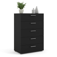 Thumbnail for Pepe Chest of 5 Drawers in Black