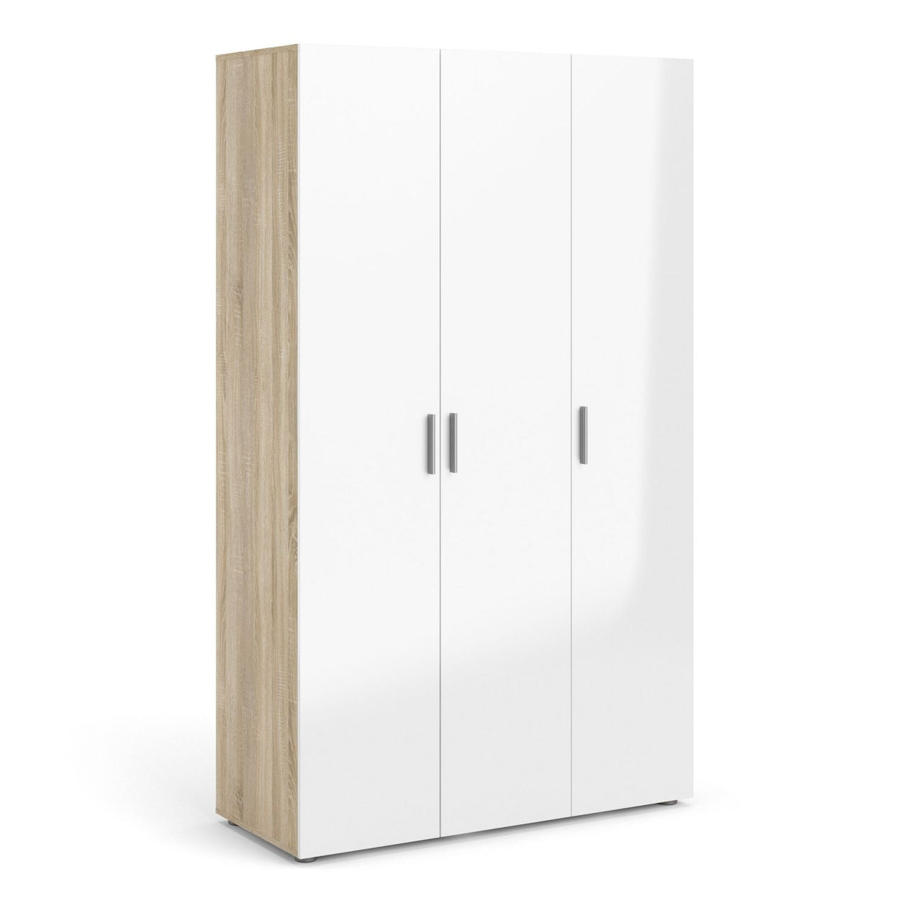 Pepe Wardrobe with 3 doors in Oak with White High Gloss