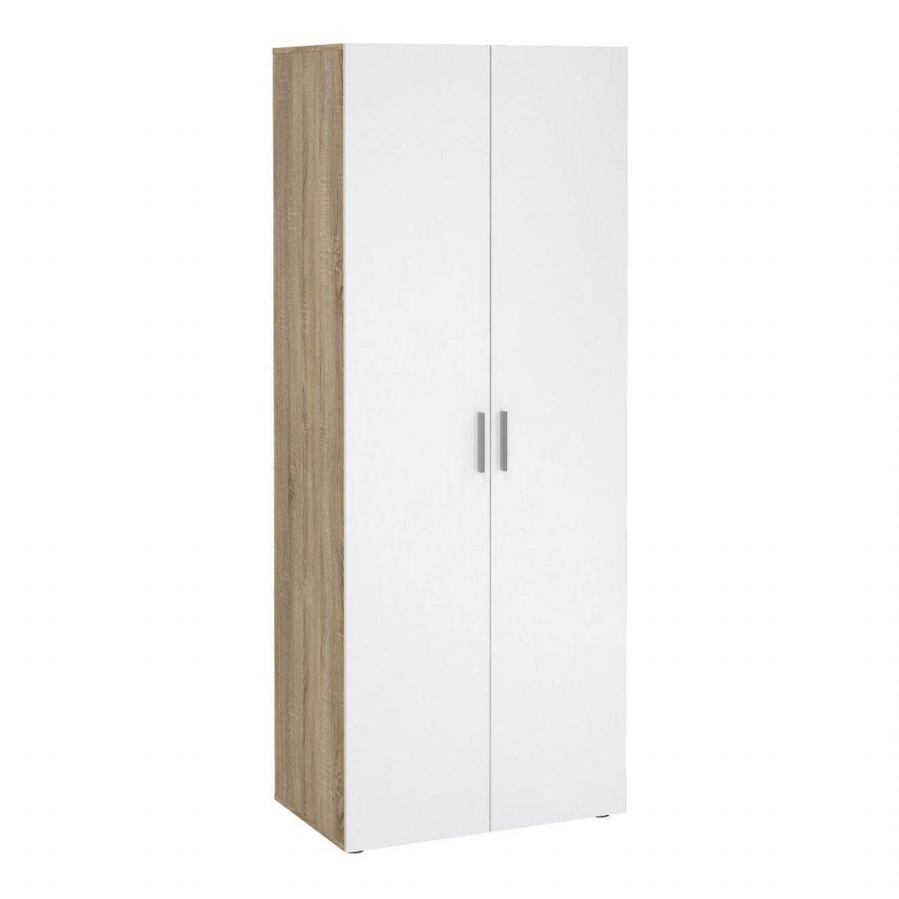 Pepe Package Bedside 2 Drawers + Chest of 4 Drawers + Wardrobe with 2 doors in Oak with White High Gloss