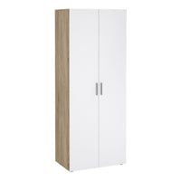 Thumbnail for Pepe Package Bedside 2 Drawers + Chest of 4 Drawers + Wardrobe with 2 doors in Oak with White High Gloss