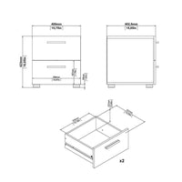 Thumbnail for Pepe Package Bedside 2 Drawers + Chest of 4 Drawers + Wardrobe with 2 doors in Black