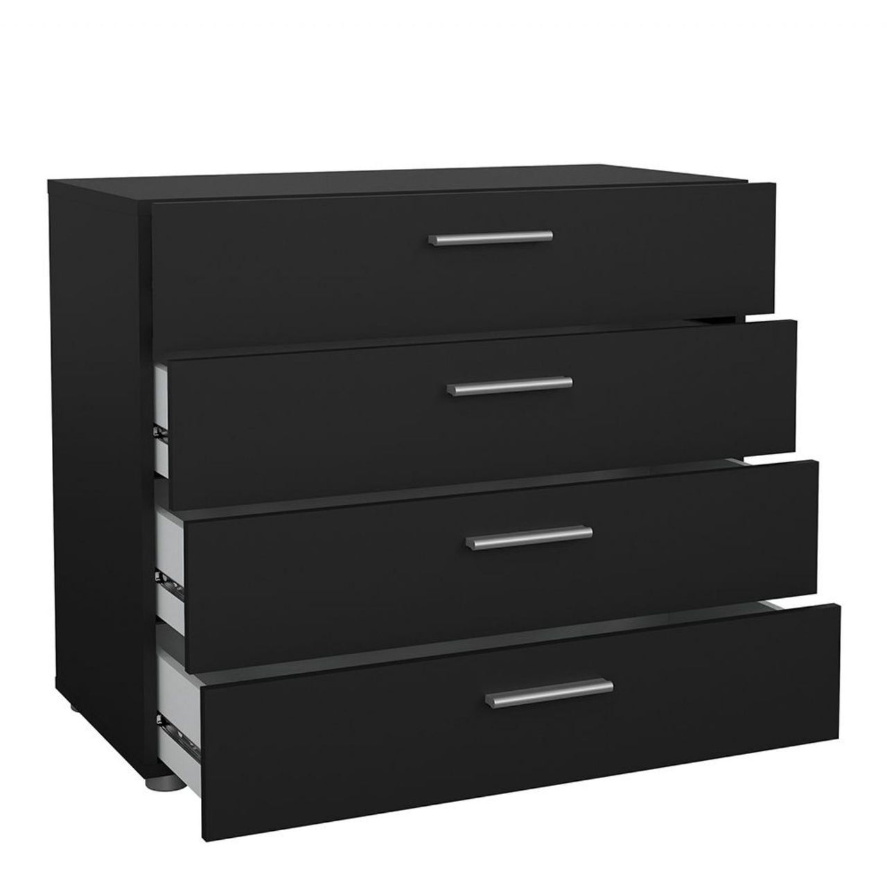 Pepe Package Bedside 2 Drawers + Chest of 4 Drawers + Wardrobe with 2 doors in Black