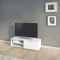 Thumbnail for Large TV Media Unit 1 Drawers 2 Shelf White High Gloss 116cm Wide