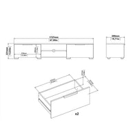 Thumbnail for Match TV Unit 2 Drawers 2 Shelf in Black