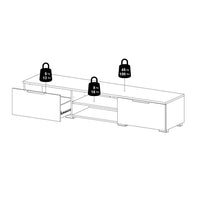 Thumbnail for Match TV Unit 2 Drawers 2 Shelf in Black