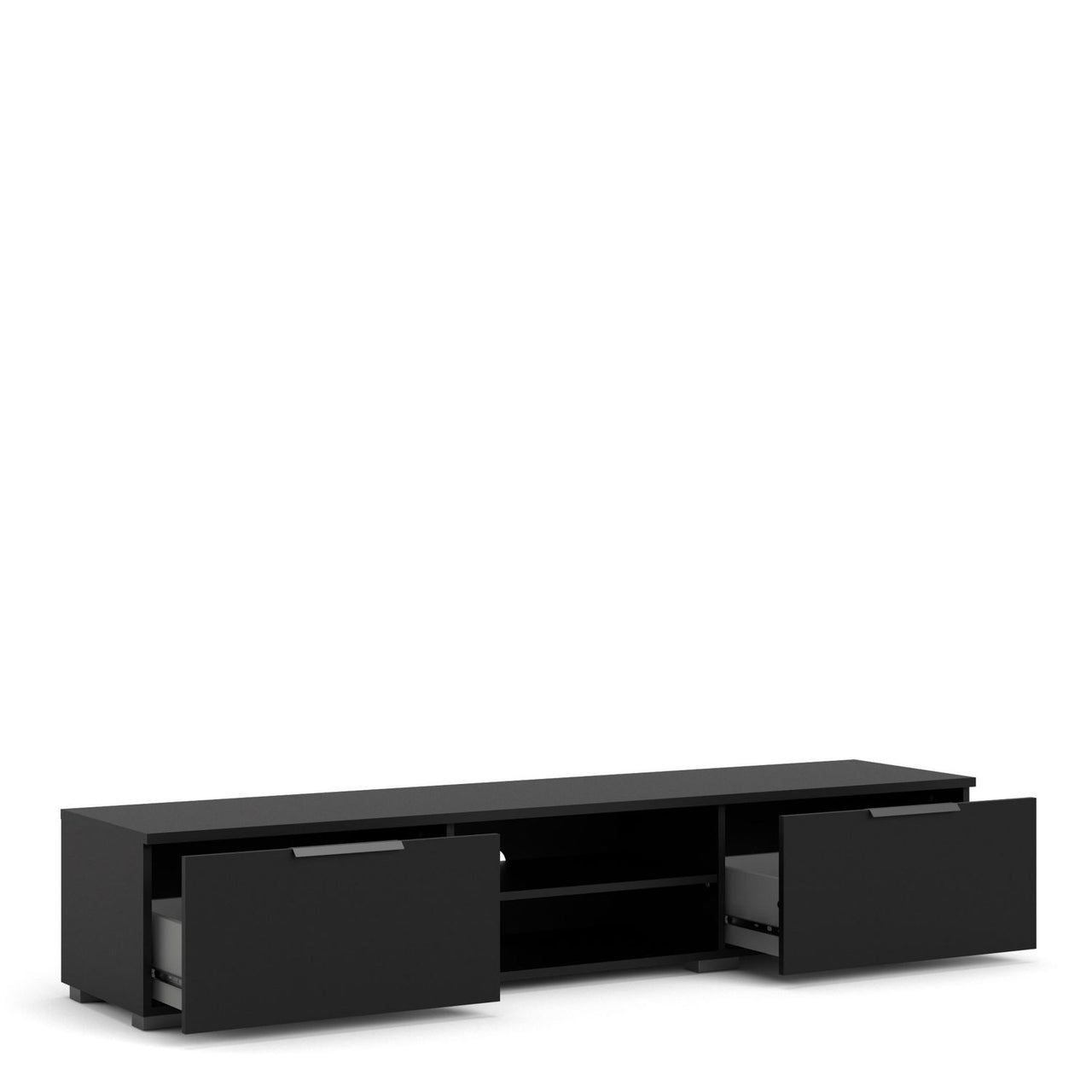 Match TV Unit 2 Drawers 2 Shelf in Black