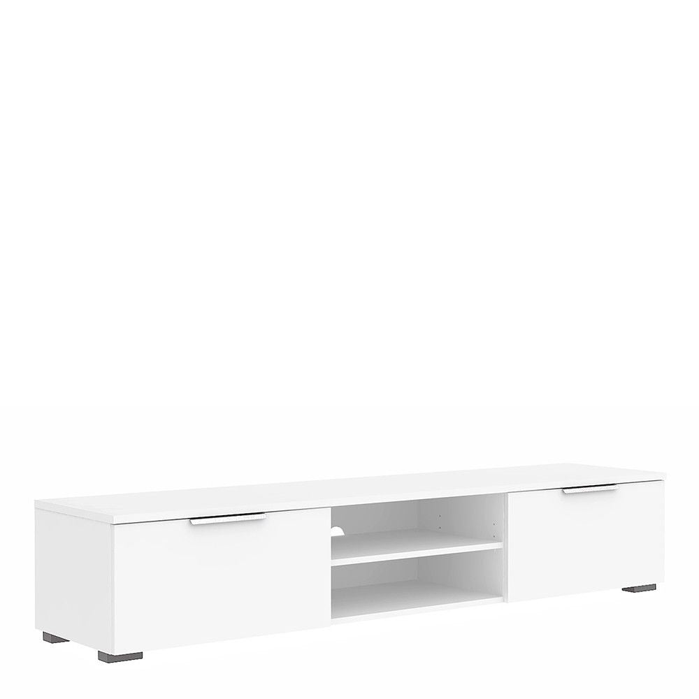 White High Gloss Low Wide 2 Drawer TV Media Unit 33.1 x 172.7cm