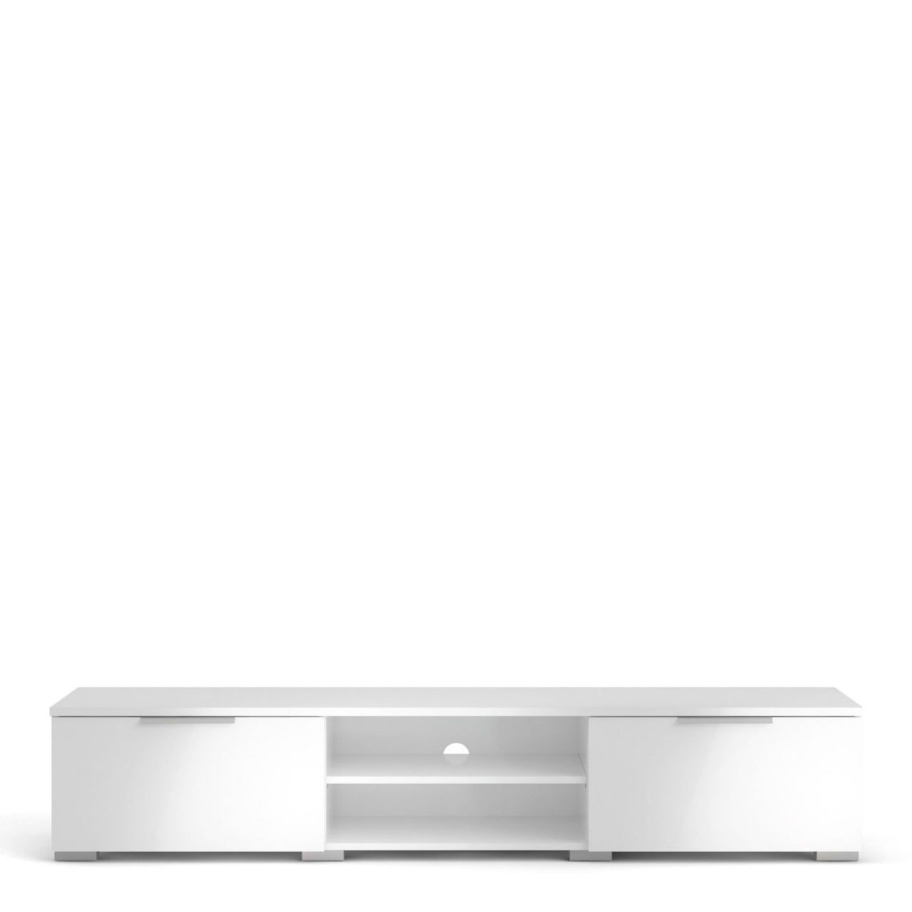 White High Gloss Low Wide 2 Drawer TV Media Unit 33.1 x 172.7cm