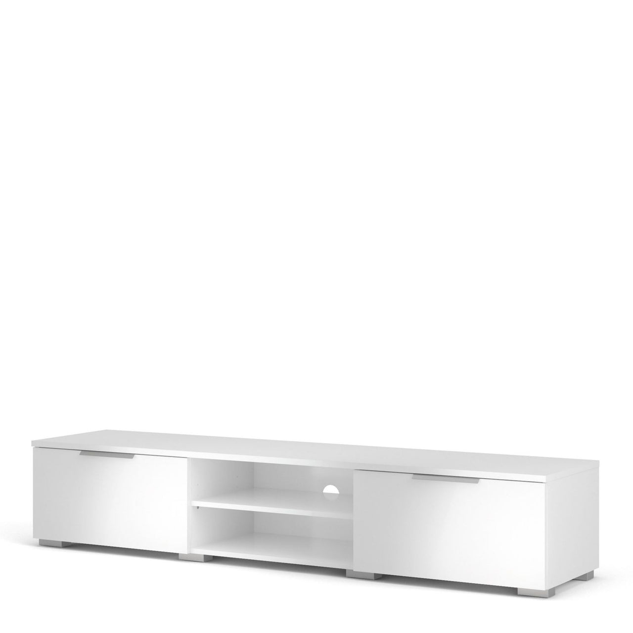 White High Gloss Low Wide 2 Drawer TV Media Unit 33.1 x 172.7cm