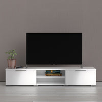 Thumbnail for White High Gloss Low Wide 2 Drawer TV Media Unit 33.1 x 172.7cm