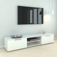 Thumbnail for White High Gloss Low Wide 2 Drawer TV Media Unit 33.1 x 172.7cm