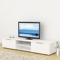 Thumbnail for White High Gloss Low Wide 2 Drawer TV Media Unit 33.1 x 172.7cm