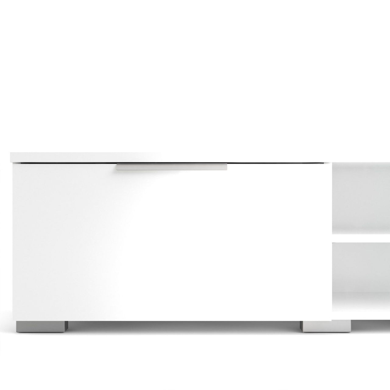 White High Gloss Low Wide 2 Drawer TV Media Unit 33.1 x 172.7cm