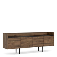 Thumbnail for Large Wide Walnut and Black 3 Door Sideboard