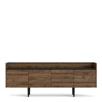 Thumbnail for Large Wide Walnut and Black 3 Door Sideboard