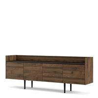 Thumbnail for Large Wide Walnut and Black 3 Door Sideboard