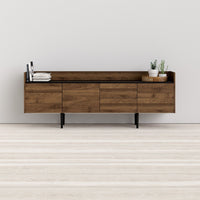 Thumbnail for Large Wide Walnut and Black 3 Door Sideboard