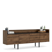 Thumbnail for Large Wide Walnut and Black 3 Door Sideboard