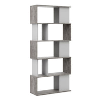 Thumbnail for Maze Open Bookcase 4 Shelves in Concrete and White