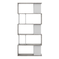 Thumbnail for Maze Open Bookcase 4 Shelves in Concrete and White