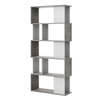 Thumbnail for Maze Open Bookcase 4 Shelves in Concrete and White