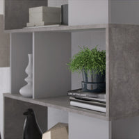 Thumbnail for Maze Open Bookcase 4 Shelves in Concrete and White