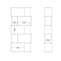 Thumbnail for Maze Open Bookcase 4 Shelves in Concrete and White