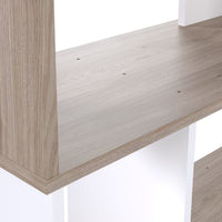 Thumbnail for Maze Open Bookcase 4 Shelves in Jackson Hickory Oak and White