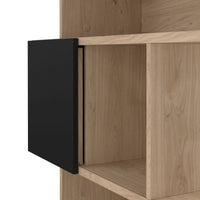 Thumbnail for Maze Asymmetrical Bookcase with 3 Doors in Jackson Hickory and Black