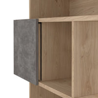 Thumbnail for Maze Asymmetrical Bookcase with 3 Doors in Jackson Hickory and Concrete