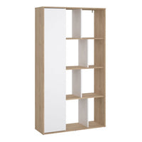 Thumbnail for Maze Bookcase with 1 Door in Jackson Hickory and White High Gloss