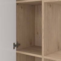 Thumbnail for Maze Bookcase with 1 Door in Jackson Hickory and White High Gloss