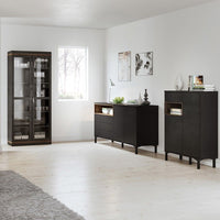 Thumbnail for Industrial Wide Walnut Matt Black 3 Door 3 Drawer Sideboard