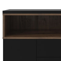 Thumbnail for Industrial Wide Walnut Matt Black 3 Door 3 Drawer Sideboard