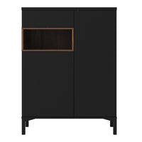 Thumbnail for Classic Black And Walnut 2 Door 1 Drawer Sideboard