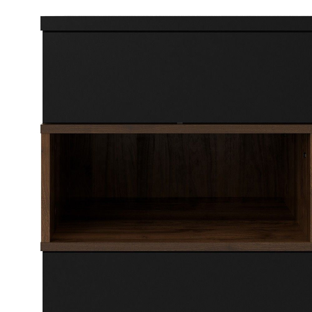 Classic Black And Walnut 2 Door 1 Drawer Sideboard