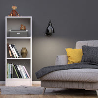 Thumbnail for Basic Low Narrow Bookcase (2 Shelves) in White