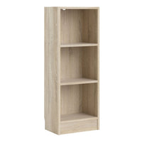 Thumbnail for Basic Low Narrow Bookcase (2 Shelves) in Oak