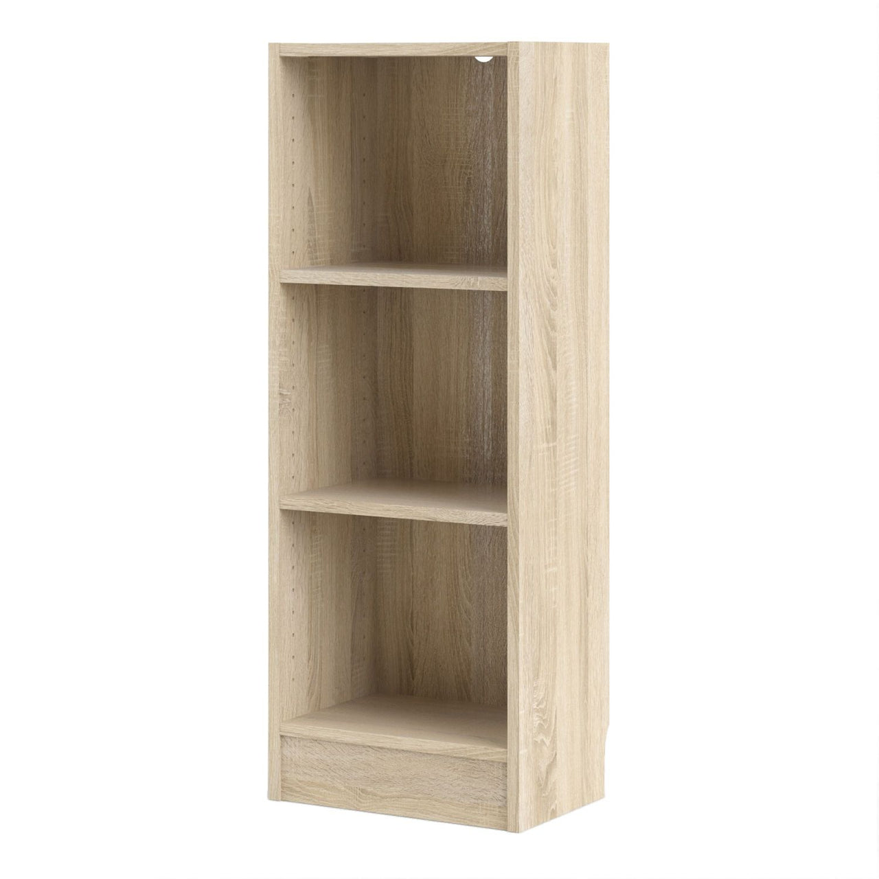 Basic Low Narrow Bookcase (2 Shelves) in Oak