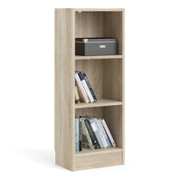 Thumbnail for Basic Low Narrow Bookcase (2 Shelves) in Oak