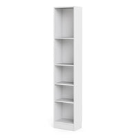 Thumbnail for Basic Tall Narrow Bookcase (4 Shelves) in White