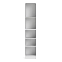 Thumbnail for Basic Tall Narrow Bookcase (4 Shelves) in White