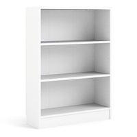 Thumbnail for Basic Low Wide Bookcase (2 Shelves) in White