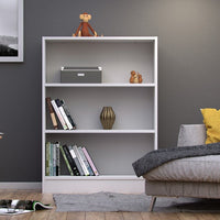 Thumbnail for Basic Low Wide Bookcase (2 Shelves) in White