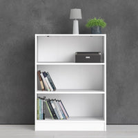 Thumbnail for Basic Low Wide Bookcase (2 Shelves) in White