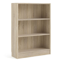 Thumbnail for Basic Low Wide Bookcase (2 Shelves) in Oak