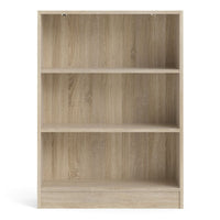 Thumbnail for Basic Low Wide Bookcase (2 Shelves) in Oak