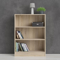 Thumbnail for Basic Low Wide Bookcase (2 Shelves) in Oak