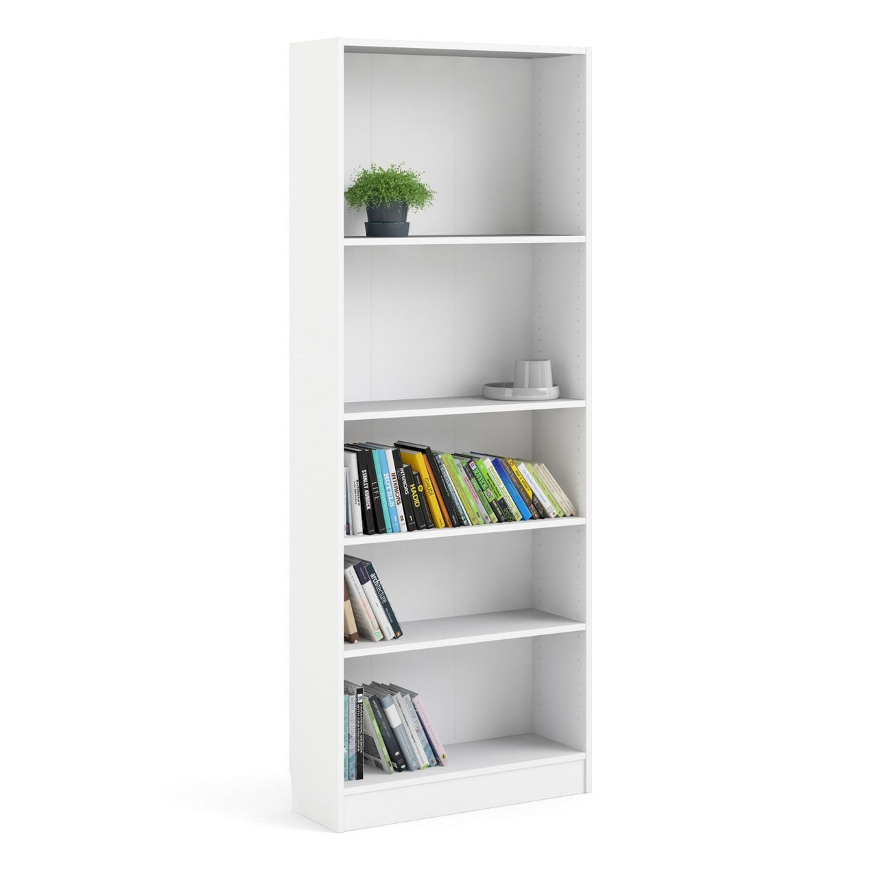 White Tall Wide Open Bookcase